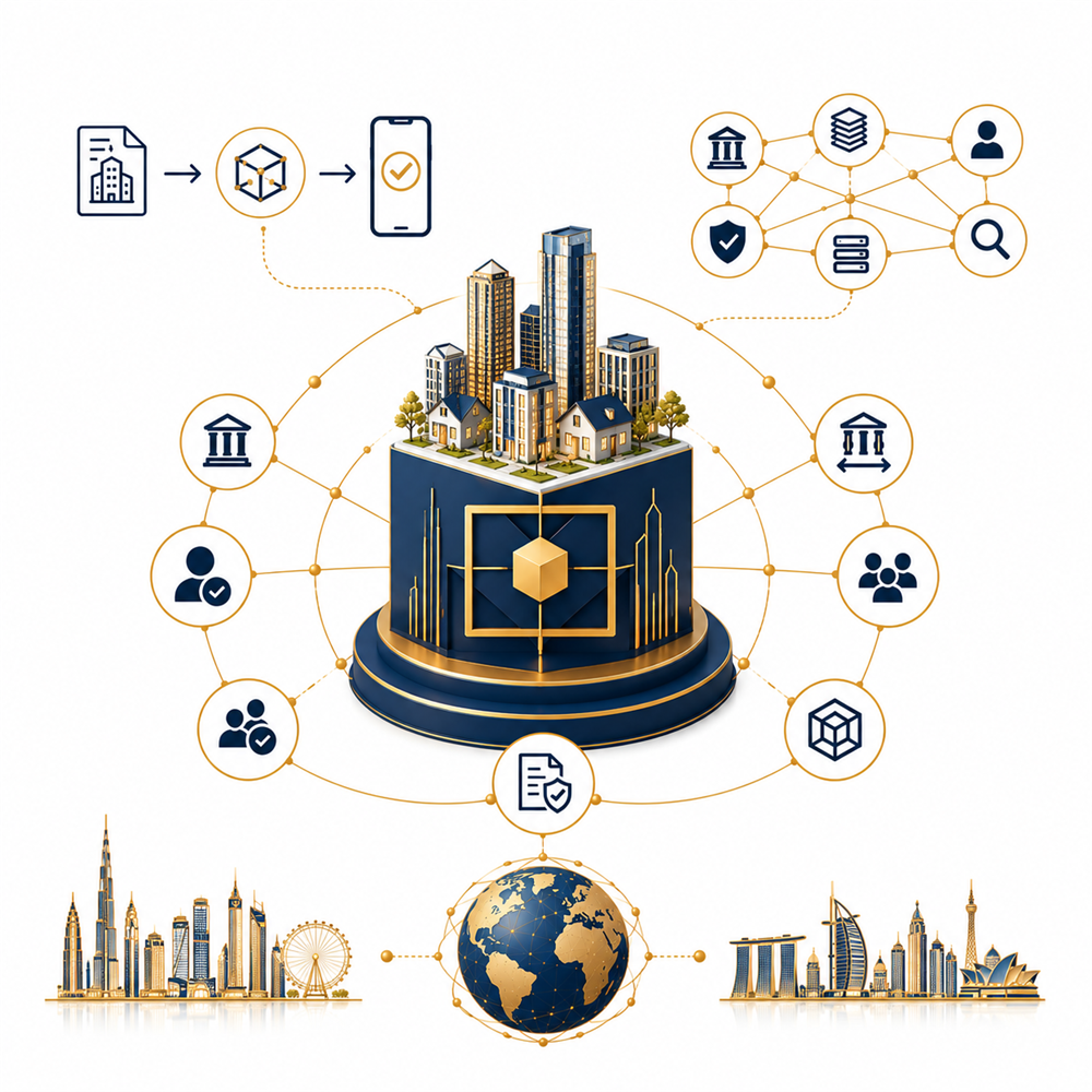 Property, identity, compliance, ownership and settlement systems coordinated around a tokenized property asset